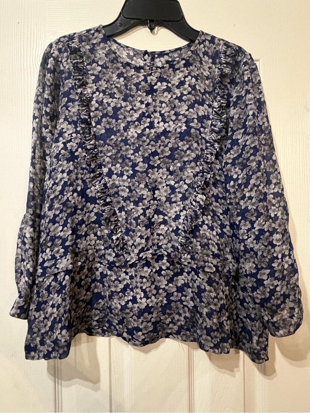 Madewell Navy Floral Blouse